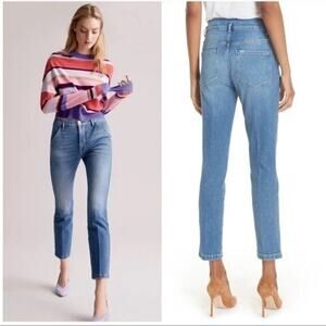 FRAME Designer Womens Le Slender Straight Leg Jeans in Thistle 25